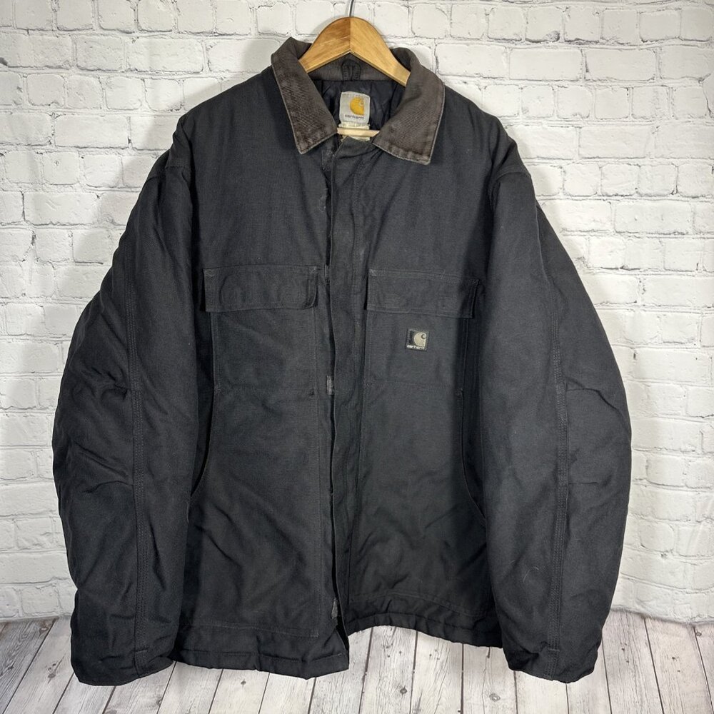 Carhartt C55 BLK Arctic Yukon Extremes Quilt Lined Coat Mens XL Canvas READ